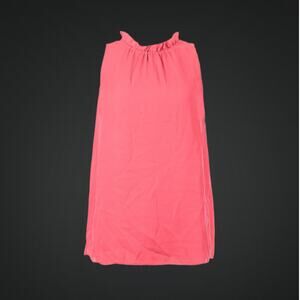 Ladies Sleeveless Tank Top Ruffle Trim High Neckline Blouse Size Small